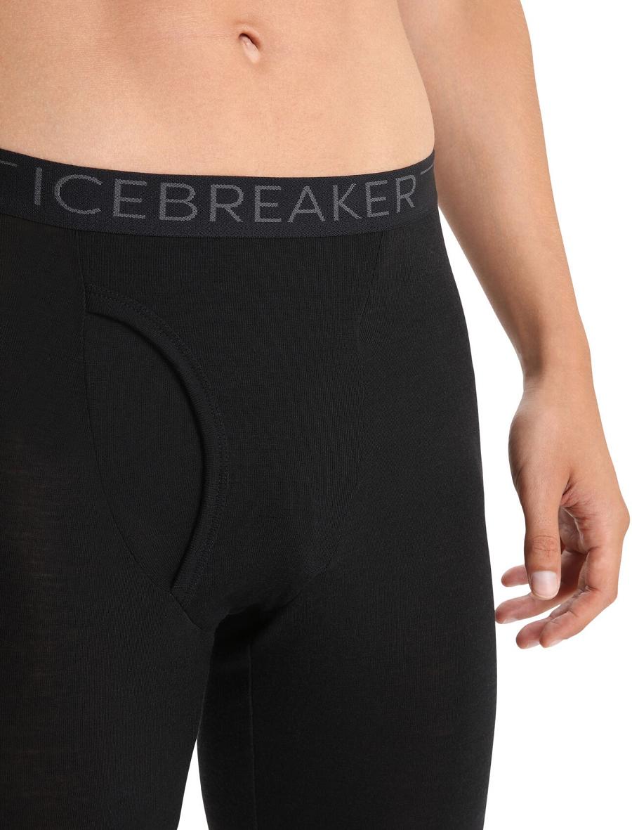 Black Men's Icebreaker Merino 175 Everyday Thermal With Fly Leggings | USA 1136BEXC